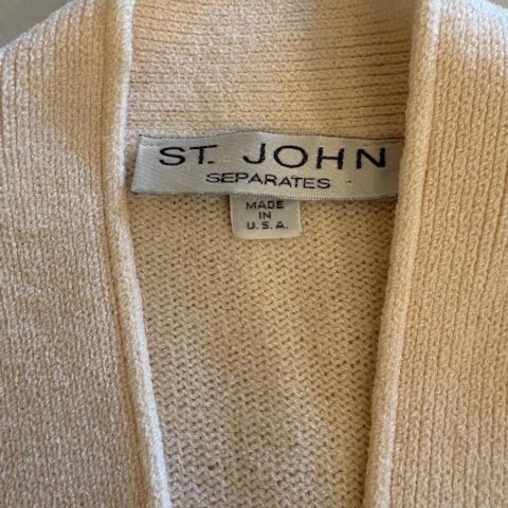 St John Separates open front cardigan/ Santana knit/ Gold buttons - Picture 2 of 7